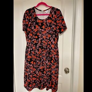 PLUS LLR LuLaRoe Amelia Textured Fit n Flare Dress 3XL 3X 24 24W